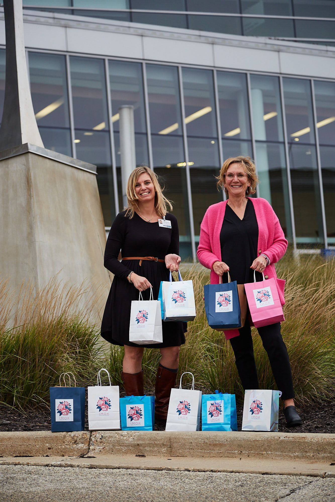 Close Up Jennifer and Maggie with Bags